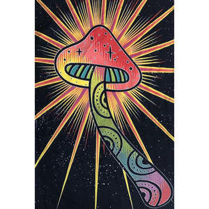 Cosmic Space Mushroom Tapestry by Sunshine Joy